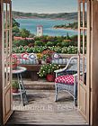 Balcony Paintings - Balcony With A Bay View by Barbara Felisky